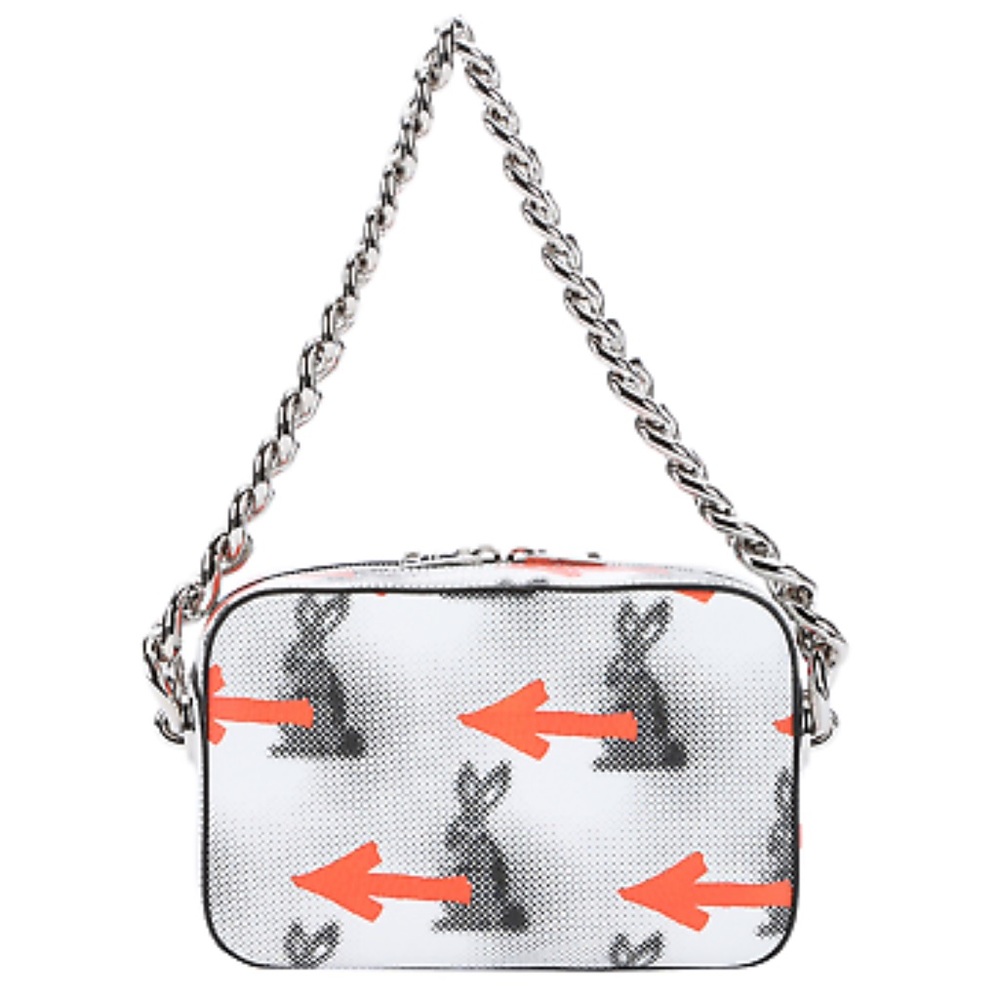 PRADA Orange&White Bunny-Arrow Print Bag